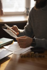 man looking bill energy crisis